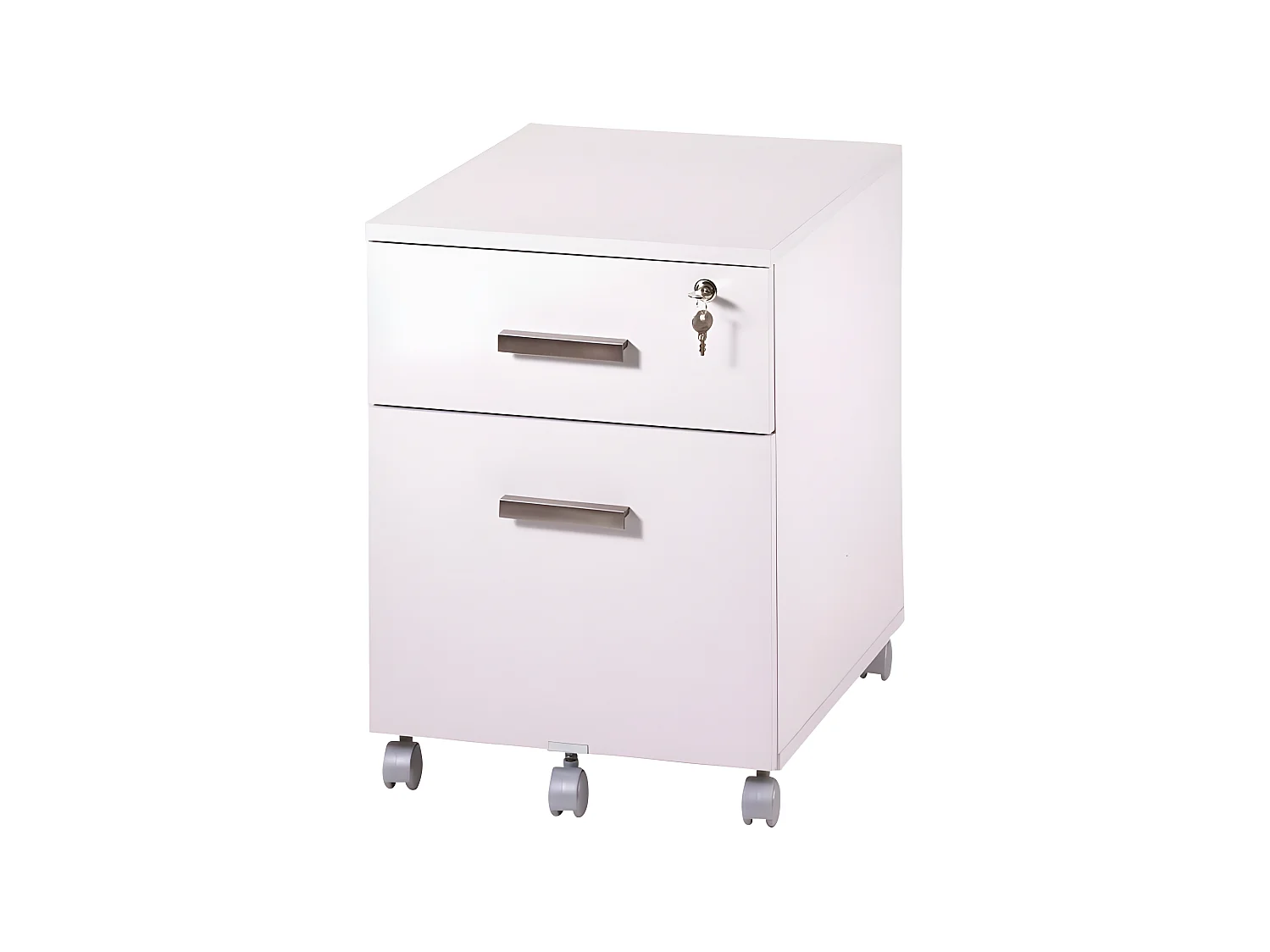 Caisson de Bureau 2 Tiroirs Ineo Blanc Avec Plumier