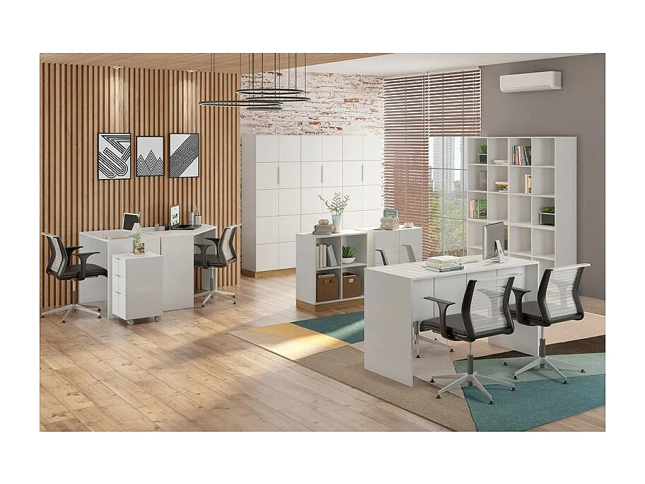 Bureau Blanc Mat L 90 H 76 P 54 cm