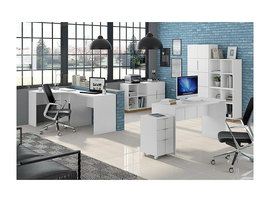 Bureau Blanc Mat L 90 H 76 P 54 cm