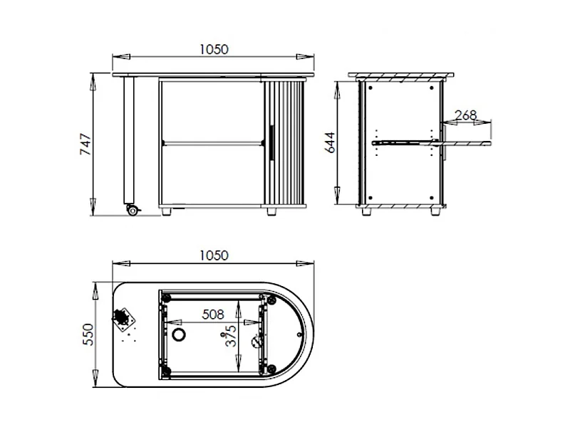 SIMMOB Modularer Schreibtisch mit Rollladen Computertisch 75 x 131 x 55 cm