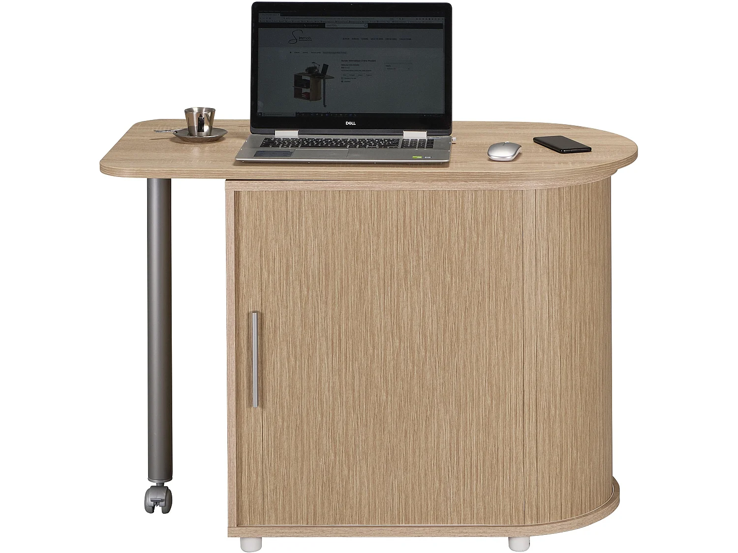 SIMMOB Modularer Schreibtisch mit Rollladen Computertisch 75 x 131 x 55 cm