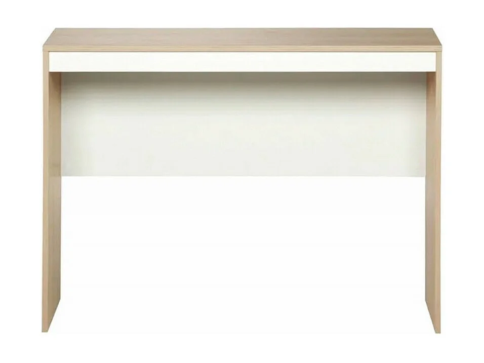 Bureau Chêne et Blanc 2 Voiles de fond de renfort L 106 H 77.4 P 38.5 cm