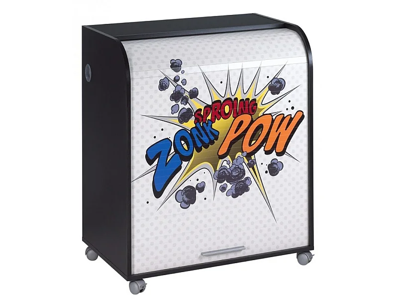 Bureau Informatique Noir à Roulettes - Coloris: Zonk Pow 400