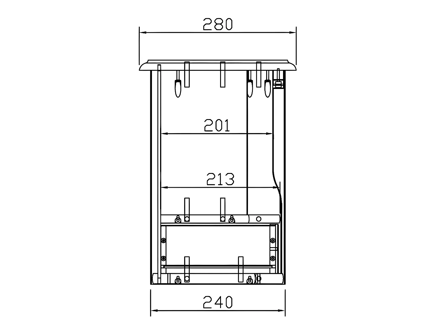 Surmeuble Blanc pour Table à Ecrire 2 Tiroirs 7 Niches L 97 H 40 P 28 cm