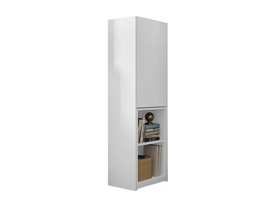 Bureau et Armoire Repliables Blancs 4 Niches L 117.3 H 159.5 P 48 cm
