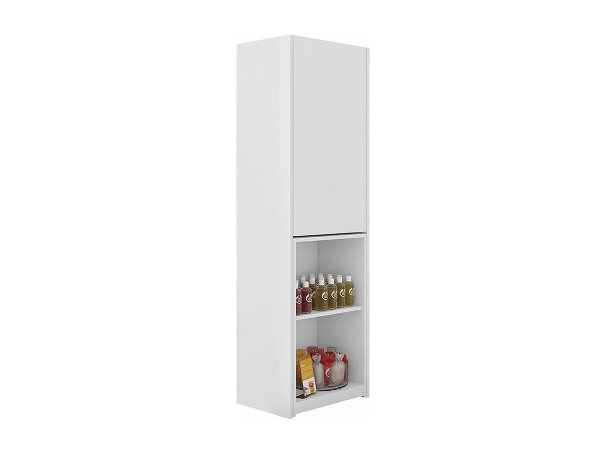 Bureau et Armoire Repliables Blancs 4 Niches L 117.3 H 159.5 P 48 cm