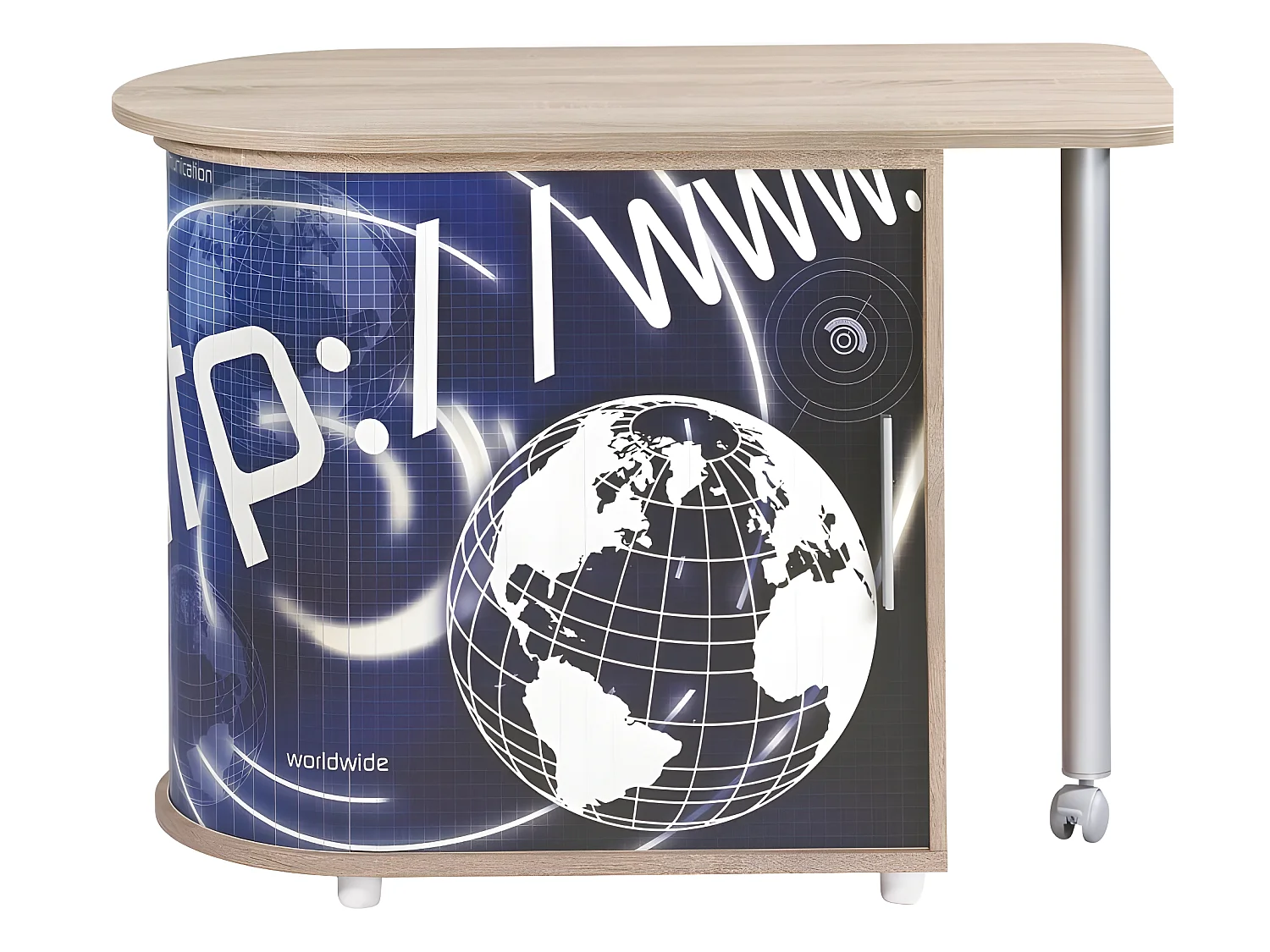 Bureau Chêne Table Pivotante et Rangement - Coloris: http 800