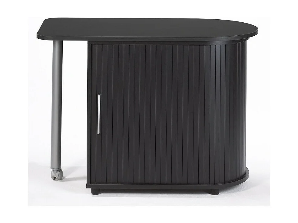 Bureau Pivotant Noir et Meuble de Rangement - Coloris: Noir