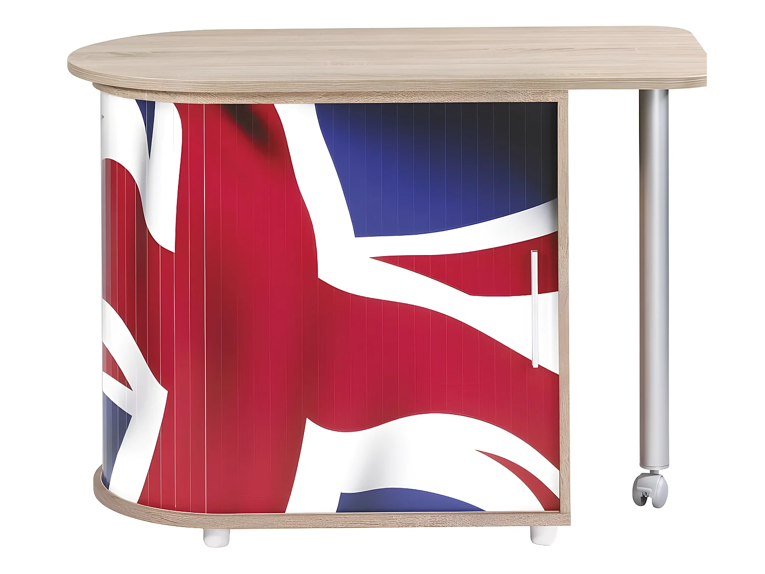 Bureau Chêne Table Pivotante et Rangement - Coloris: Drapeau anglais 701