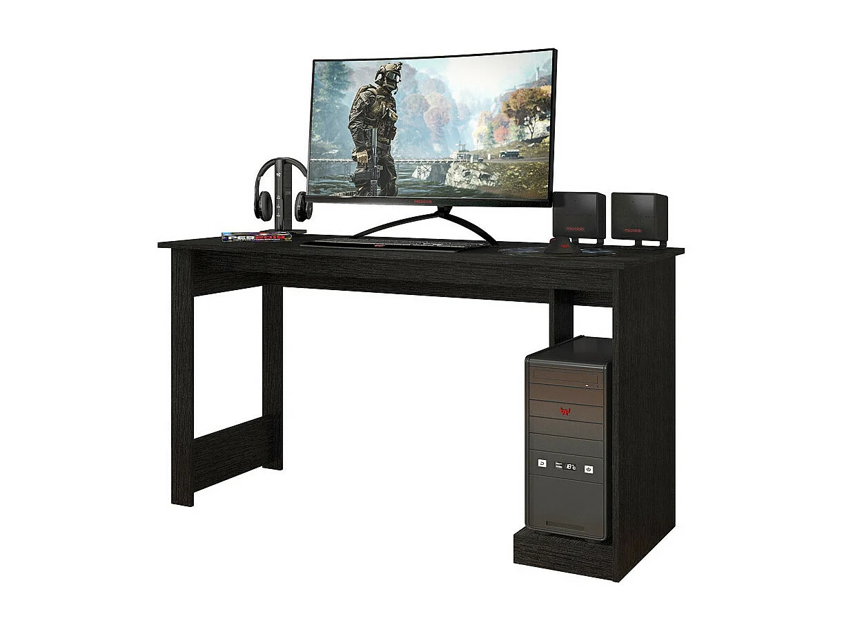 Bureau Gamer Noir Support UC L 136 H 75 P 54 cm