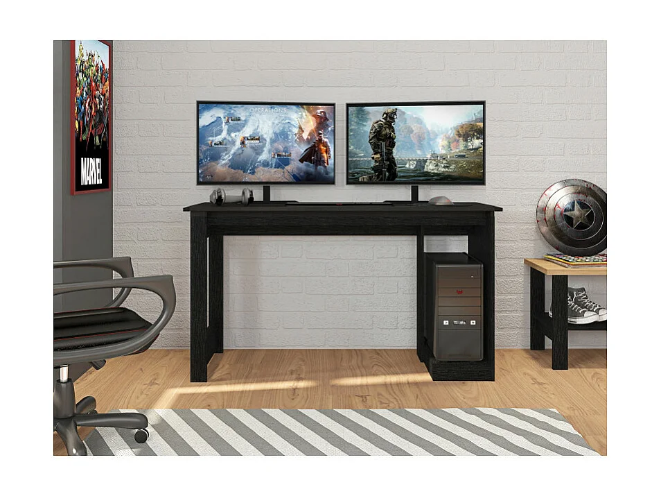 Bureau Gamer Noir Support UC L 136 H 75 P 54 cm