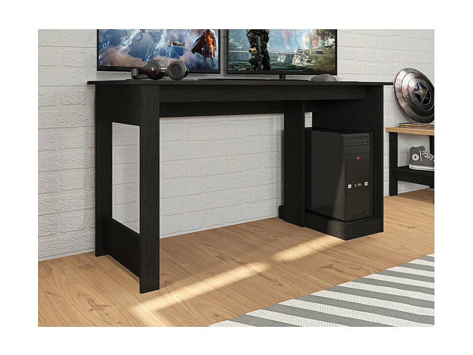 Bureau Gamer Noir Support UC L 136 H 75 P 54 cm