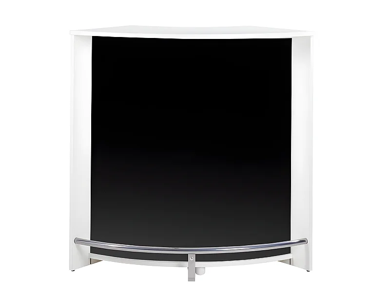 Meuble Bar Comptoir 2 Etagères Repose-Pieds Métal 106,9 x 104,8 x 53,3 cm - Coloris: Blanc