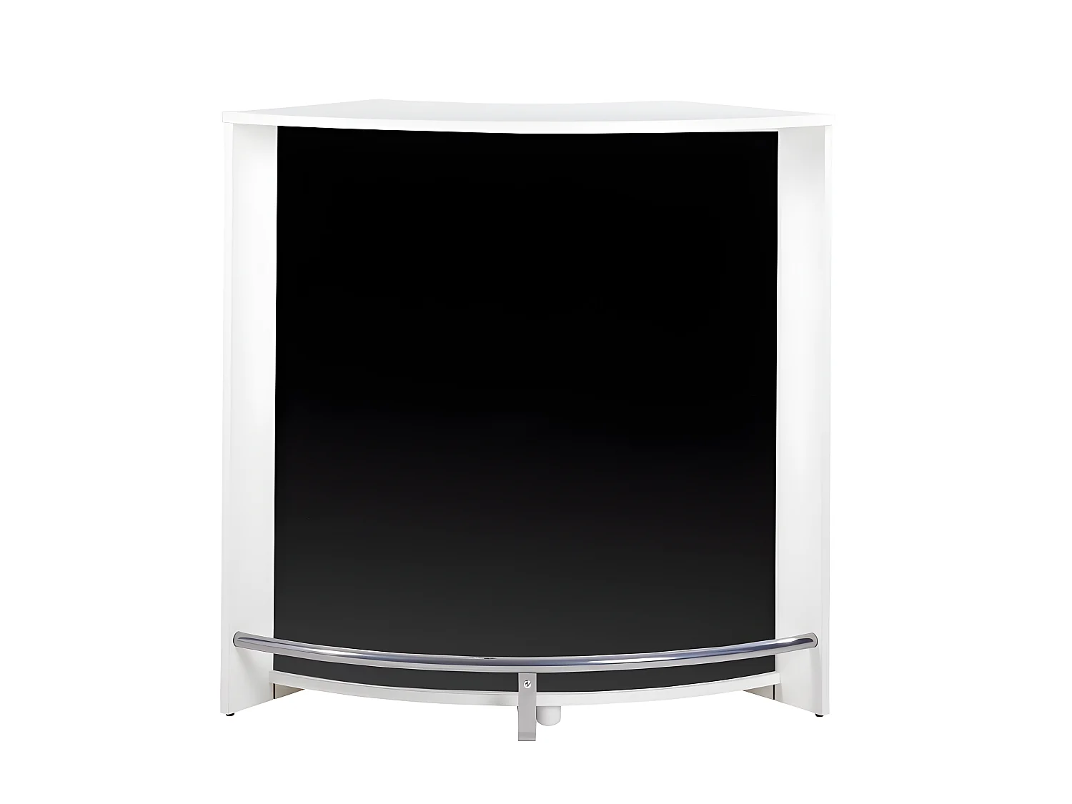 Meuble Bar Comptoir 2 Etagères Repose-Pieds Métal 106,9 x 104,8 x 53,3 cm - Coloris: Blanc