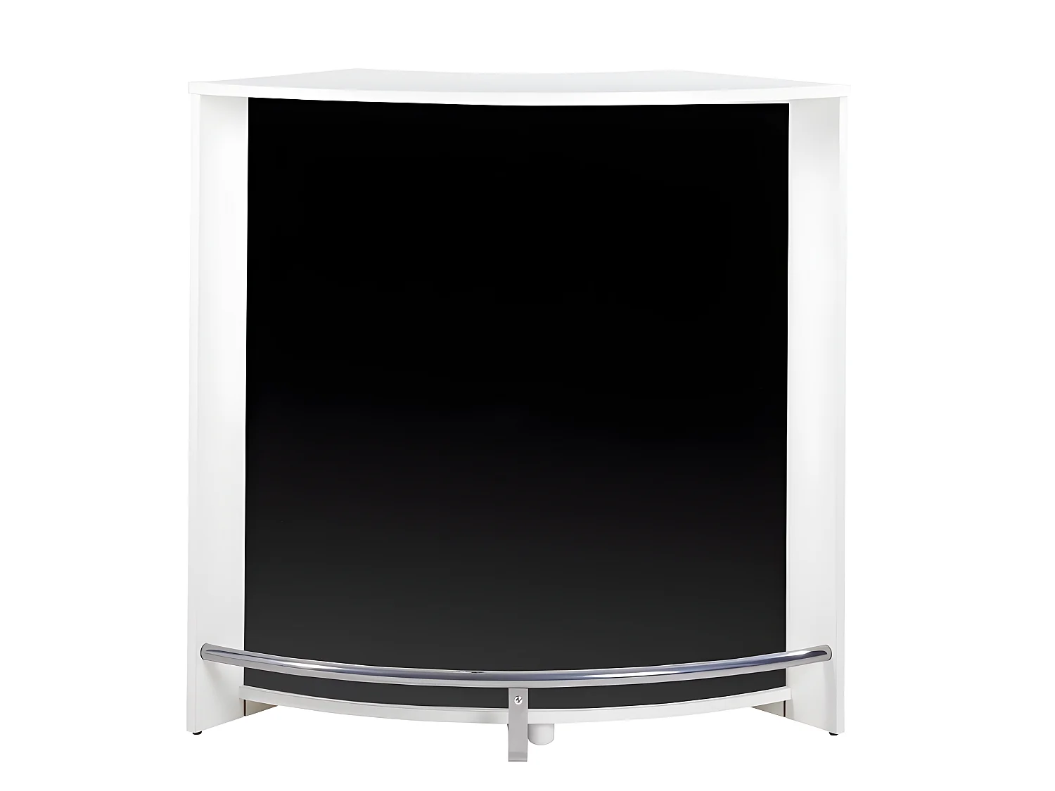 Meuble Bar Comptoir 2 Etagères Repose-Pieds Métal 106,9 x 104,8 x 53,3 cm - Coloris: Blanc