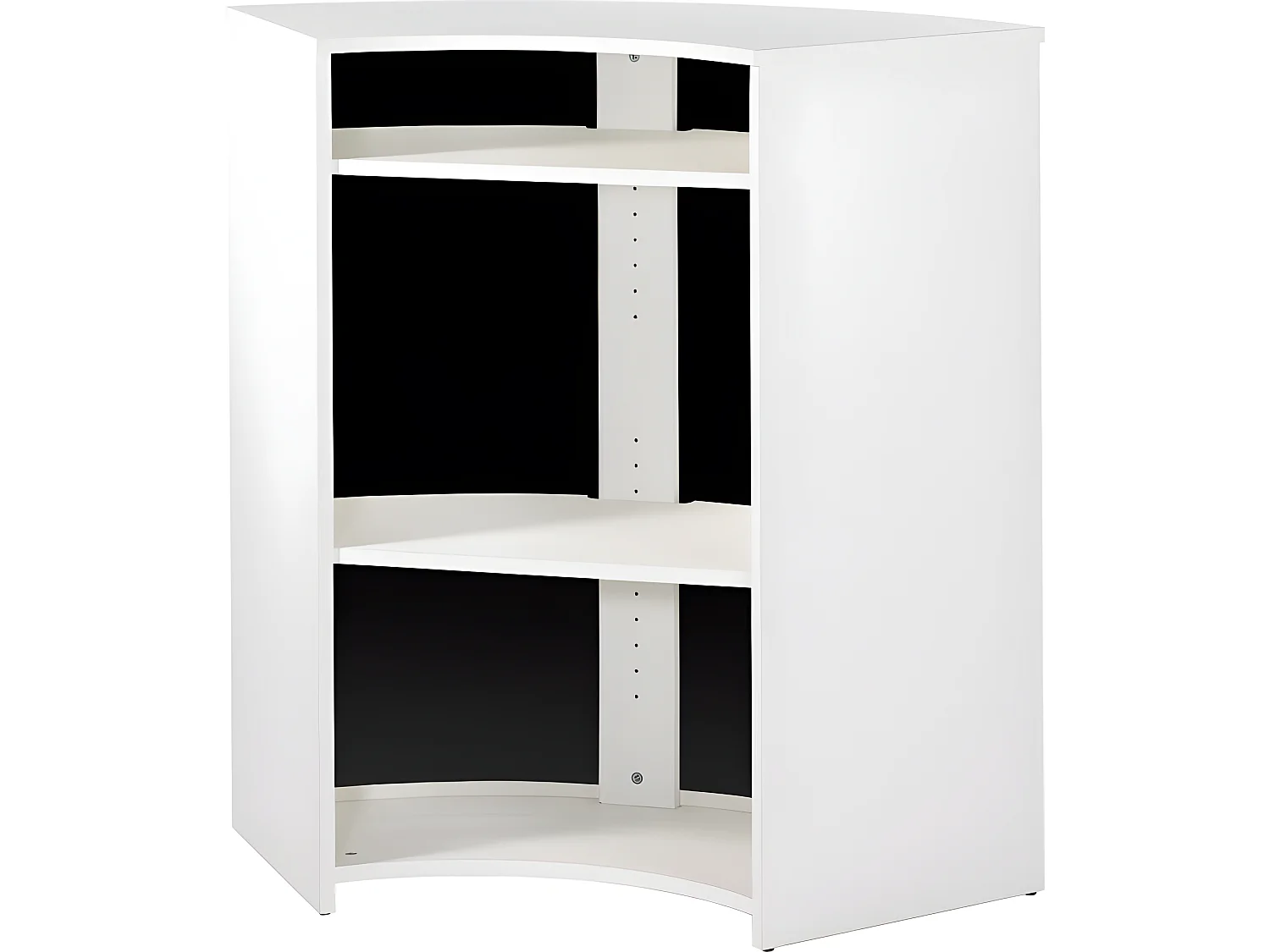 Meuble Bar Comptoir 2 Etagères Repose-Pieds Métal 106,9 x 104,8 x 53,3 cm - Coloris: Blanc