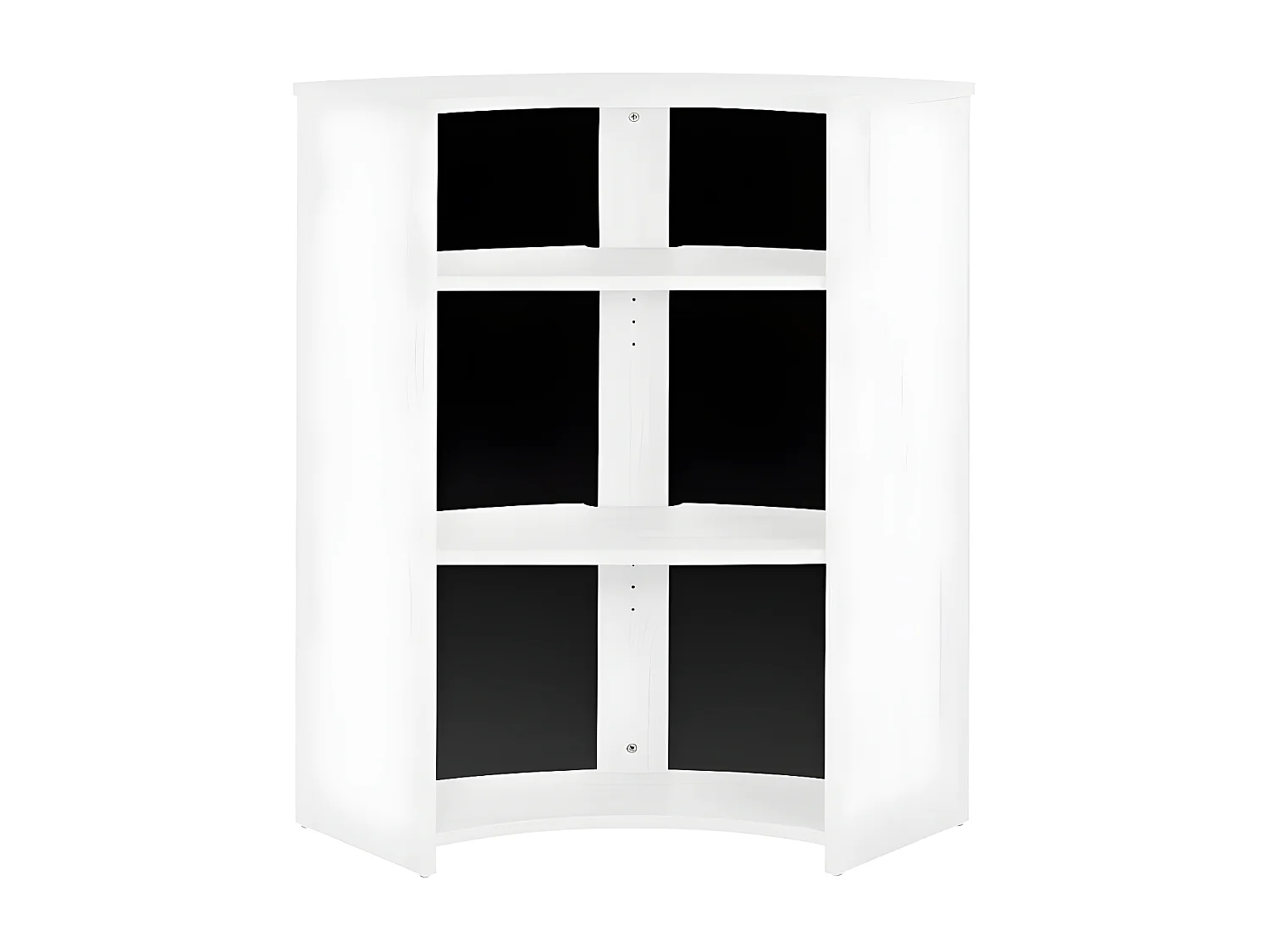 Meuble Comptoir Meuble Bar 96 cm Face Noire 3 Niches 96,7 x 104,8 x 44,9 cm - Coloris: Blanc