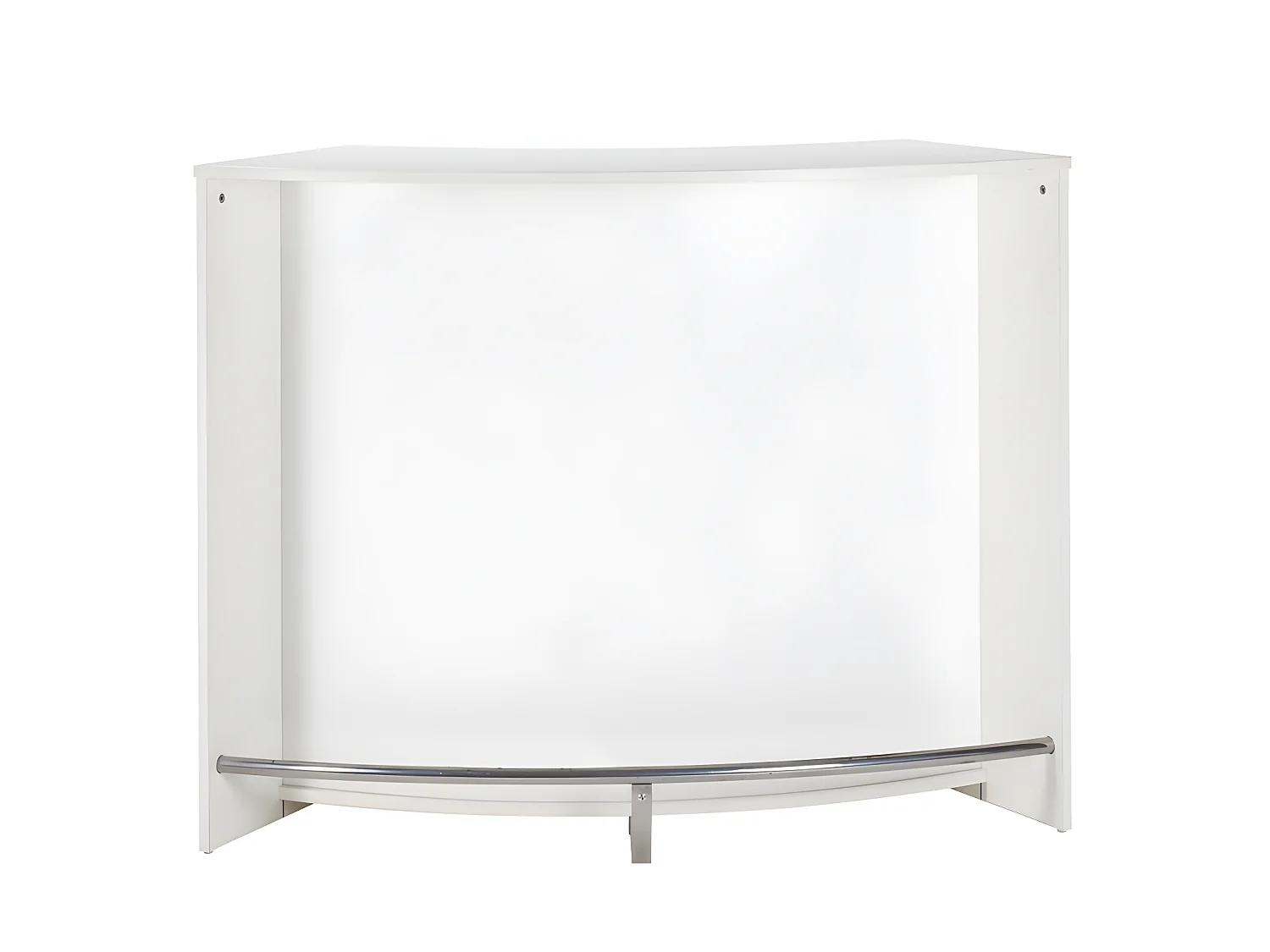 Comptoir Bar 2 Portes Blanc Serrure 4 Niches L 134,5 H 104,8 P 55,3 cm - Coloris: Blanc