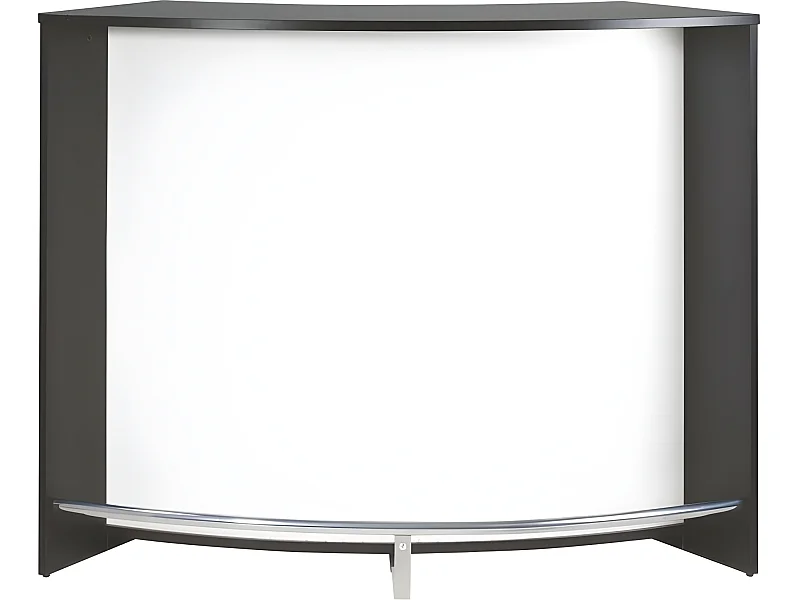 Meuble Bar Comptoir d'Accueil Noir 3 Tablettes 134,5 x 104,8 x 55,3 cm - Coloris: Blanc