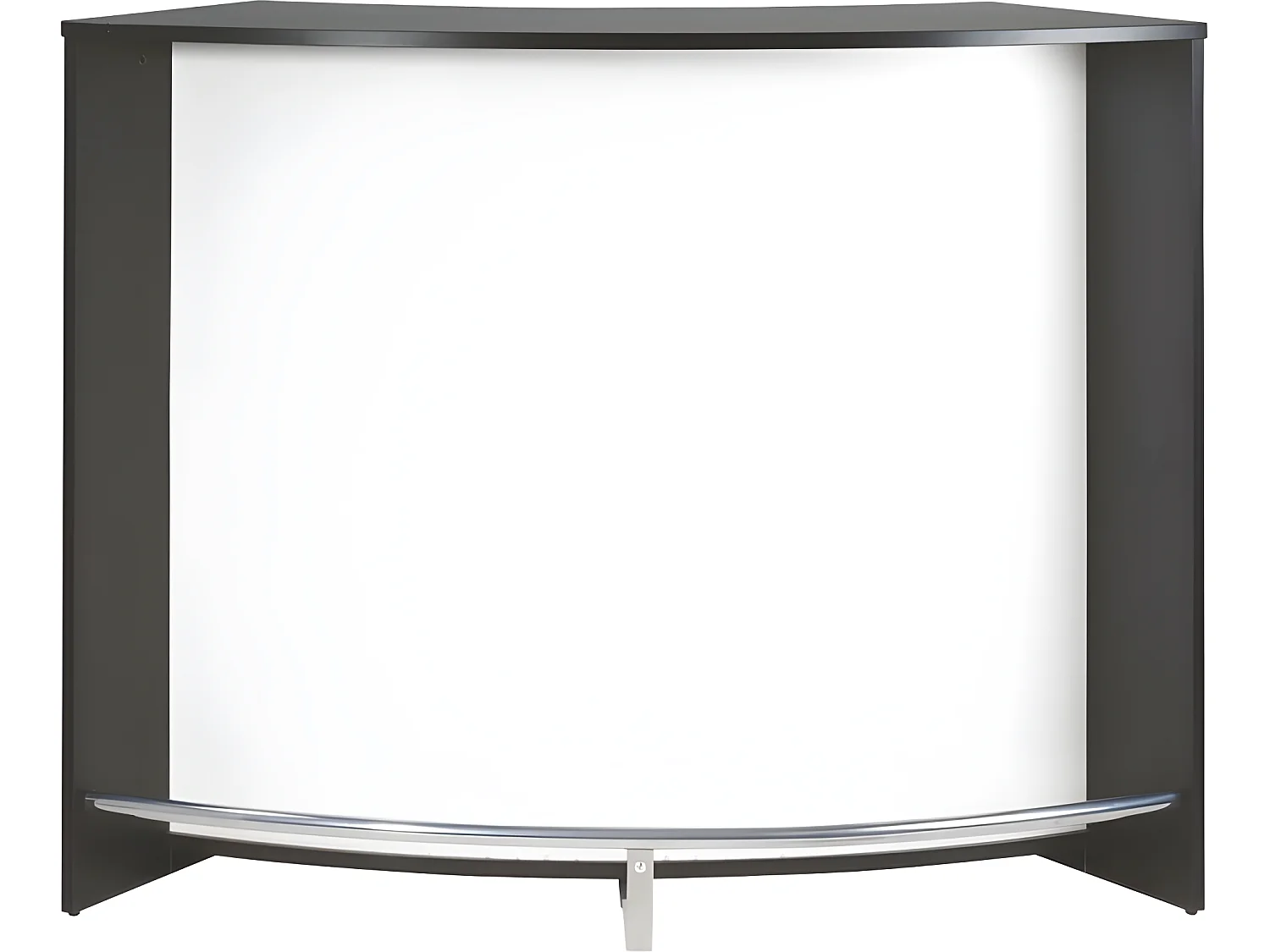 Meuble Bar Comptoir d'Accueil Noir 3 Tablettes 134,5 x 104,8 x 55,3 cm - Coloris: Blanc