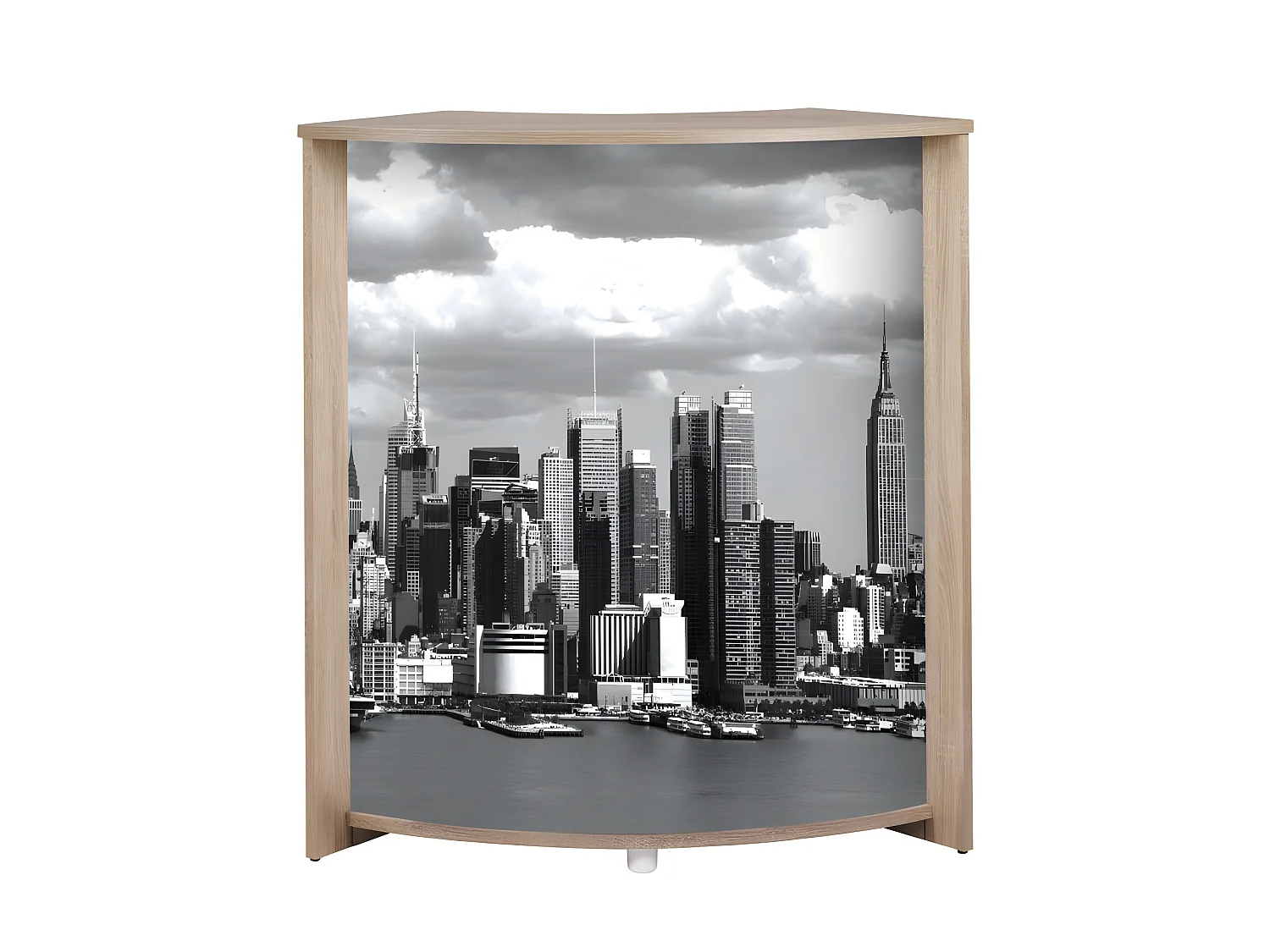 Meuble-Comptoir Bar Chêne 3 Niches 96,7 x 104,8 x 44,9 cm - Coloris: Manhattan 508