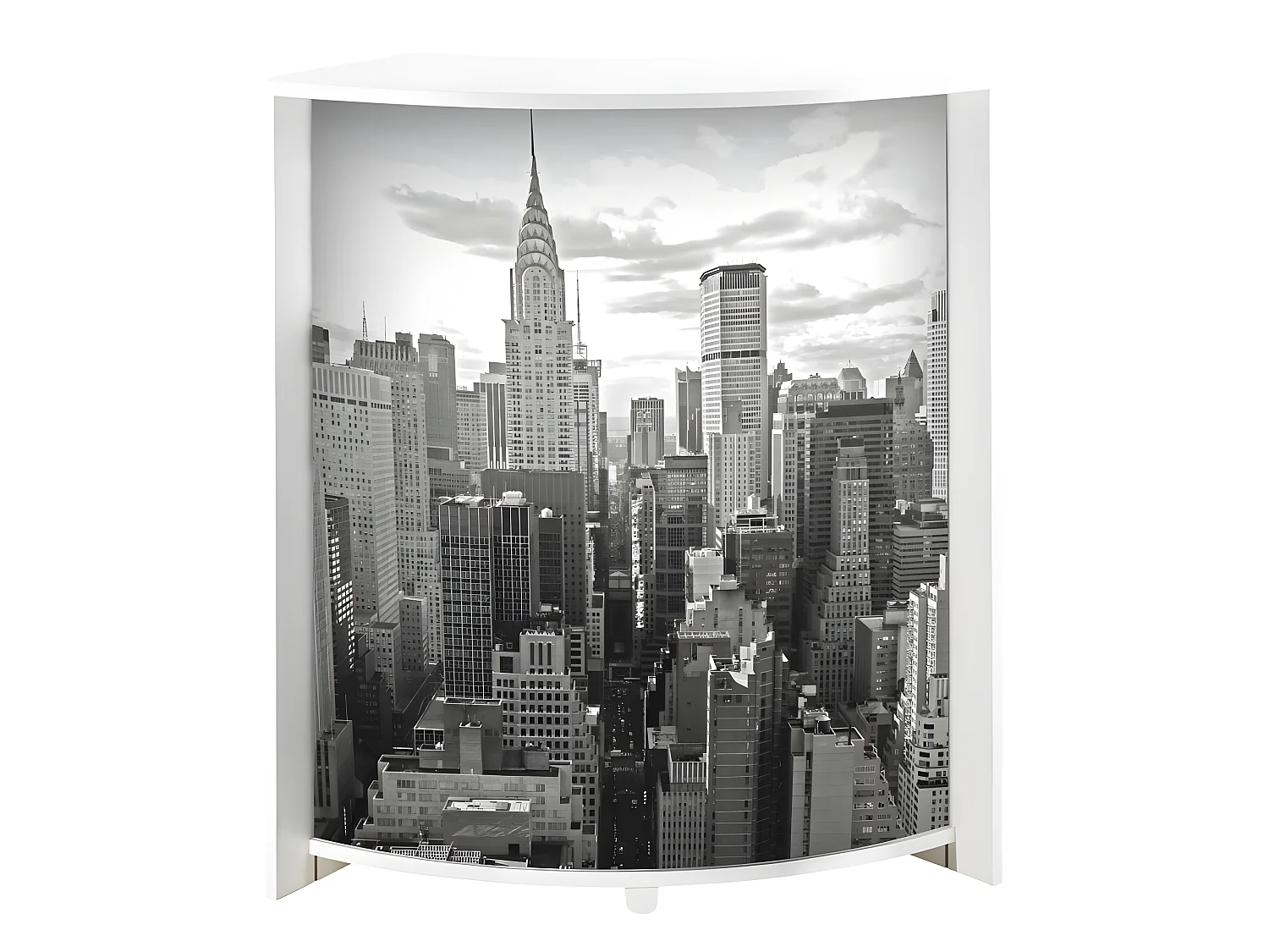 Meuble Comptoir Bar 96 cm Blanc 3 Niches - Coloris: New York 500
