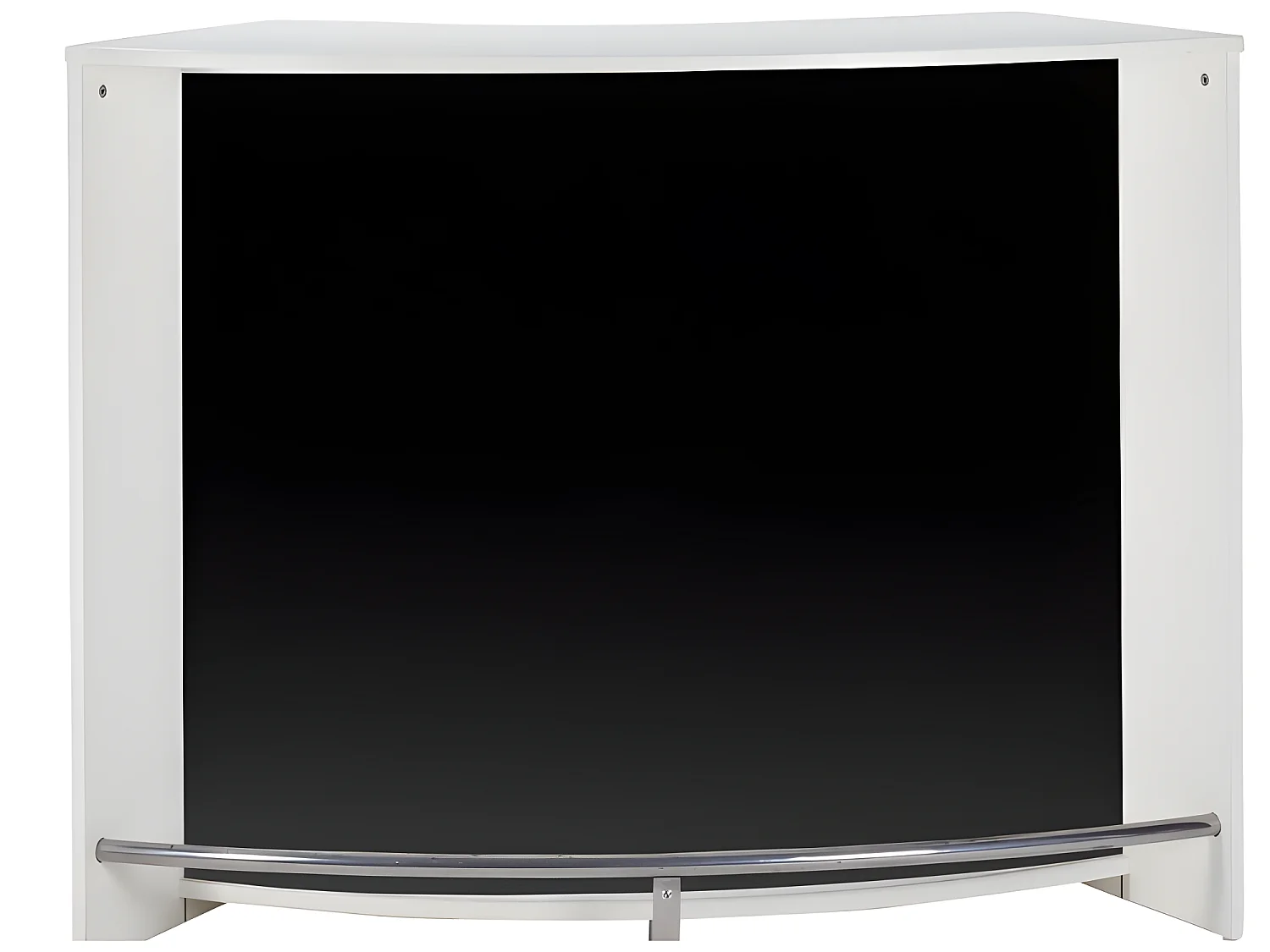 Comptoir Acceuil 2 Portes Serrure Face Noire 4 Niches L 134,5 H 104,8 P 55,3 cm - Coloris: Blanc