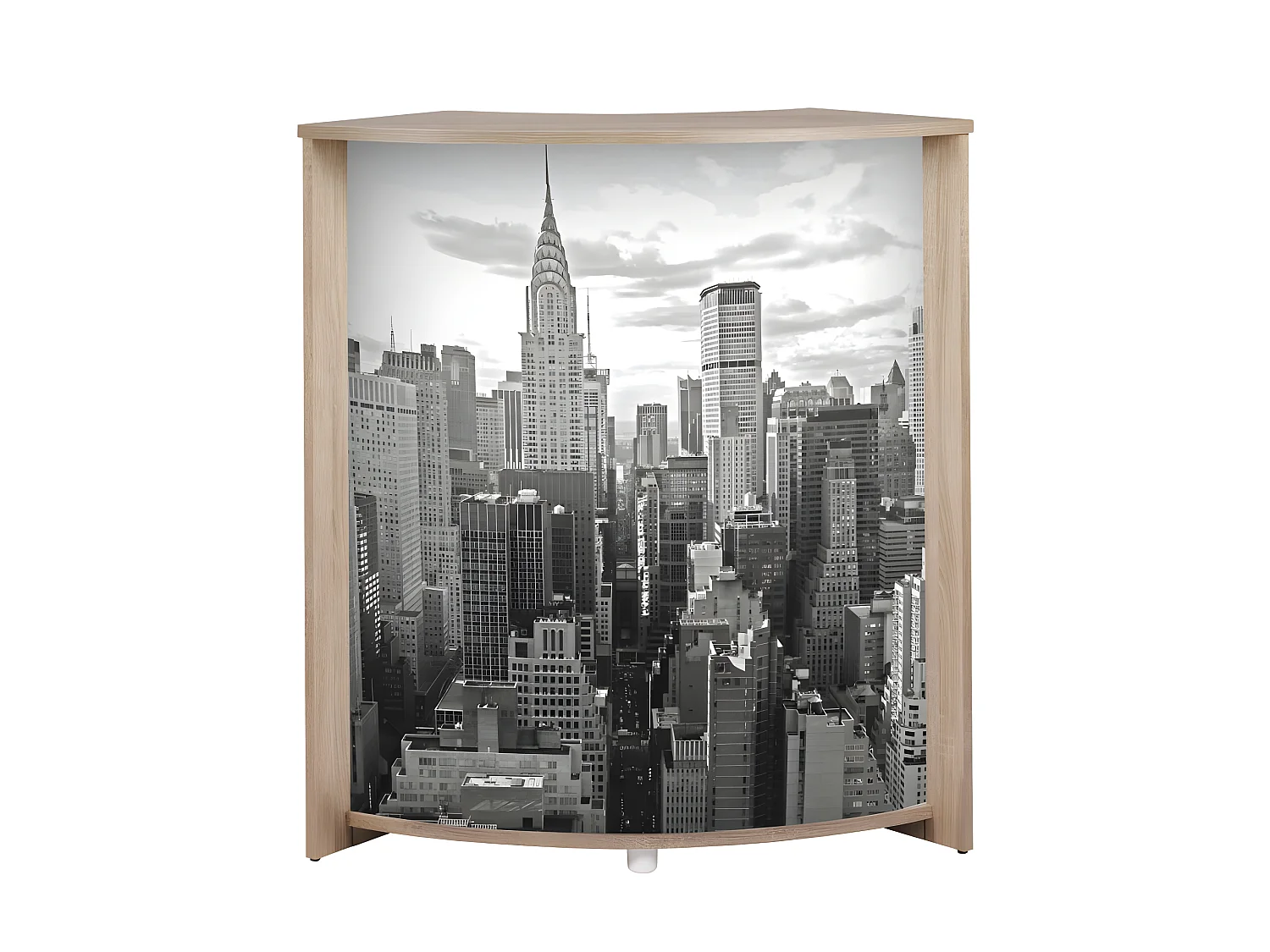 Meuble-Comptoir Bar Chêne 3 Niches 96,7 x 104,8 x 44,9 cm - Coloris: New York 500