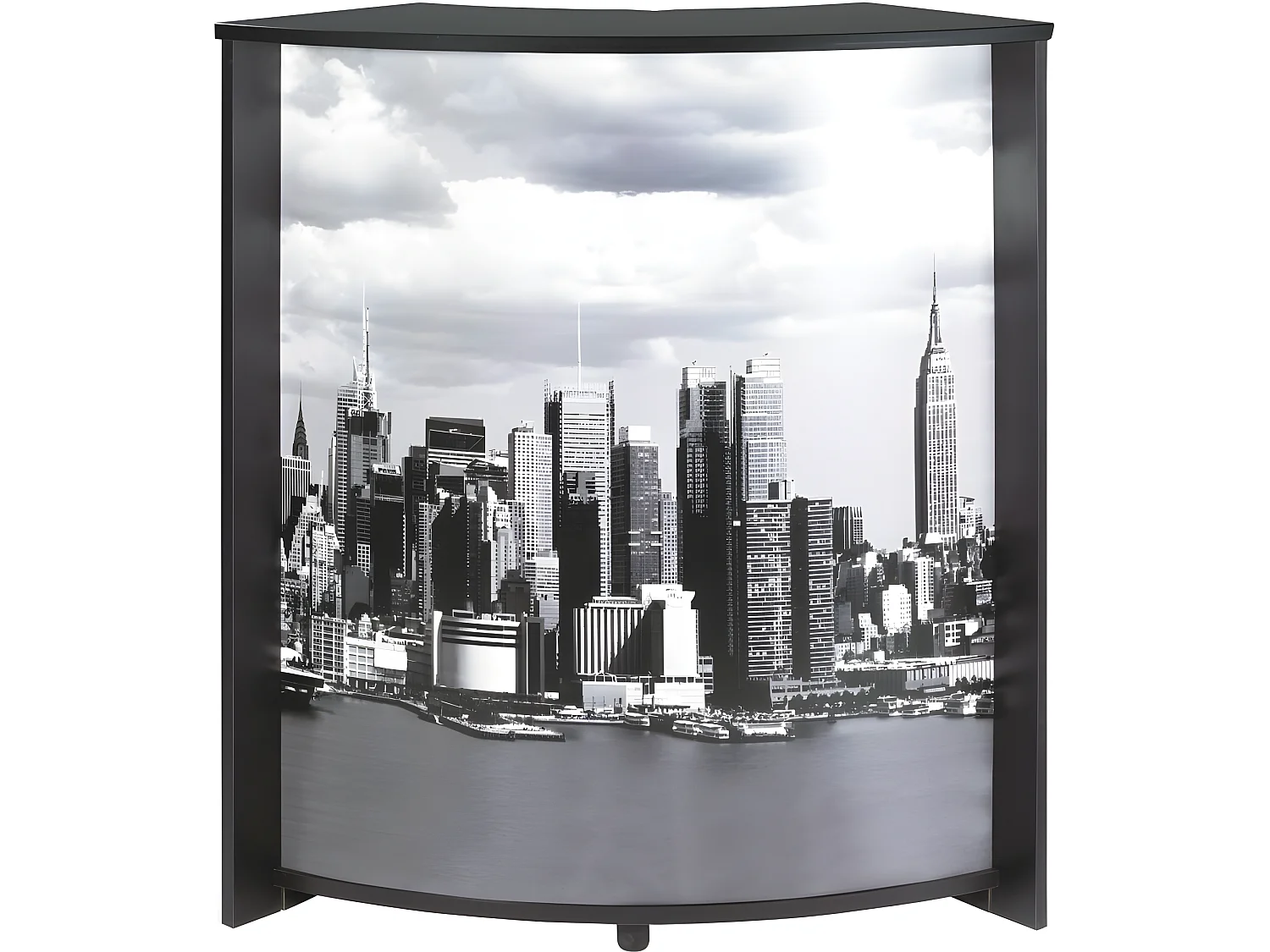 Meuble-Comptoir Bar 96 cm Noir 3 Niches - Coloris: Manhattan 508