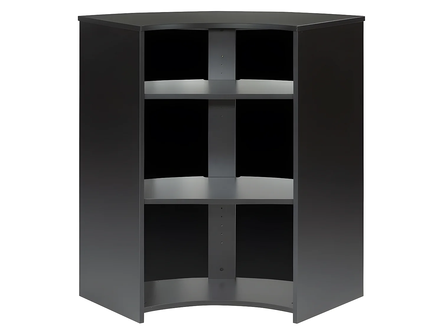 Meuble Bar Comptoir 2 Etagères Repose-Pieds Métal 106,9 x 104,8 x 53,3 cm - Coloris: Noir