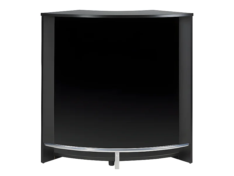 Meuble Bar Comptoir 2 Etagères Repose-Pieds Métal 106,9 x 104,8 x 53,3 cm - Coloris: Noir