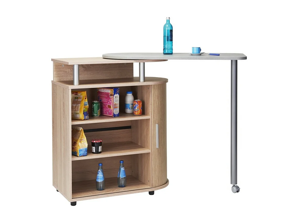 Desserte de Cuisine et Table Pivotante Chêne