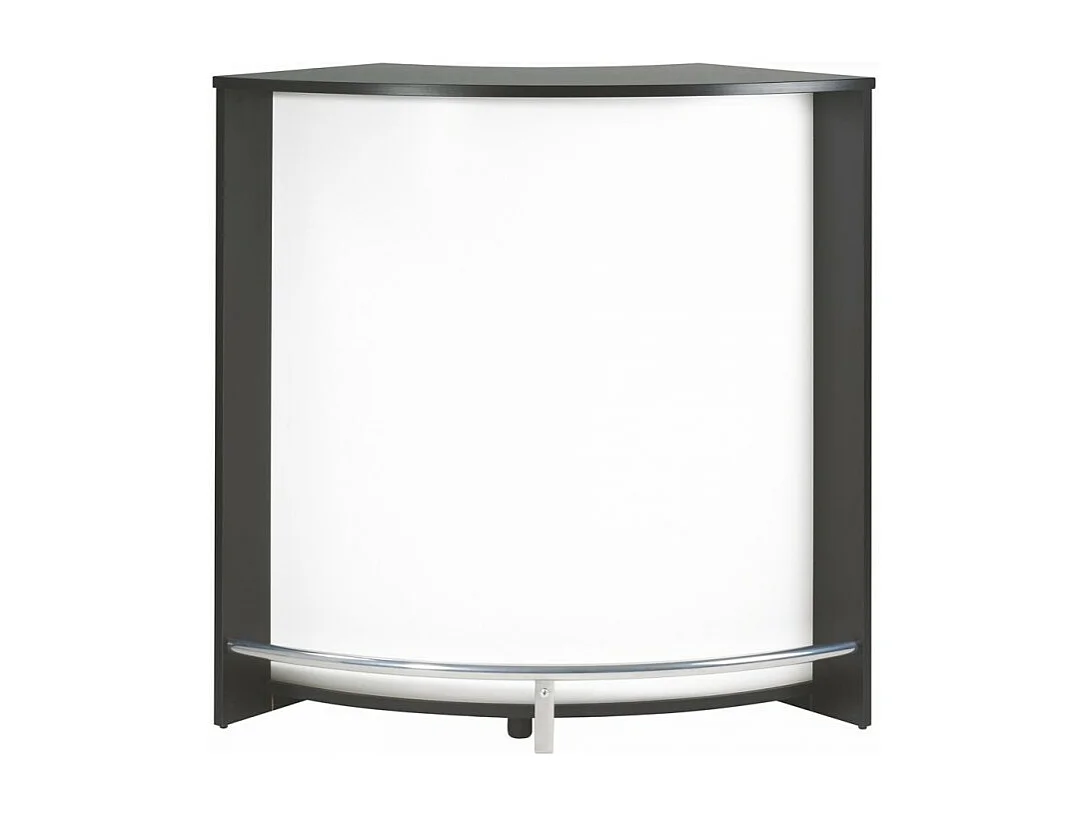 Meuble Comptoir Bar Noir 3 Niches Repose-Pieds Métal 106,9 x 104,8 x 53,3 cm - Coloris: Blanc