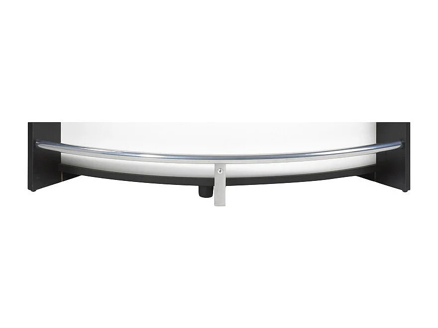 Meuble Comptoir Bar Noir 3 Niches Repose-Pieds Métal 106,9 x 104,8 x 53,3 cm - Coloris: Blanc