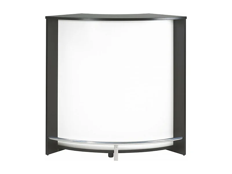 Meuble Comptoir Bar Noir 3 Niches Repose-Pieds Métal 106,9 x 104,8 x 53,3 cm - Coloris: Blanc