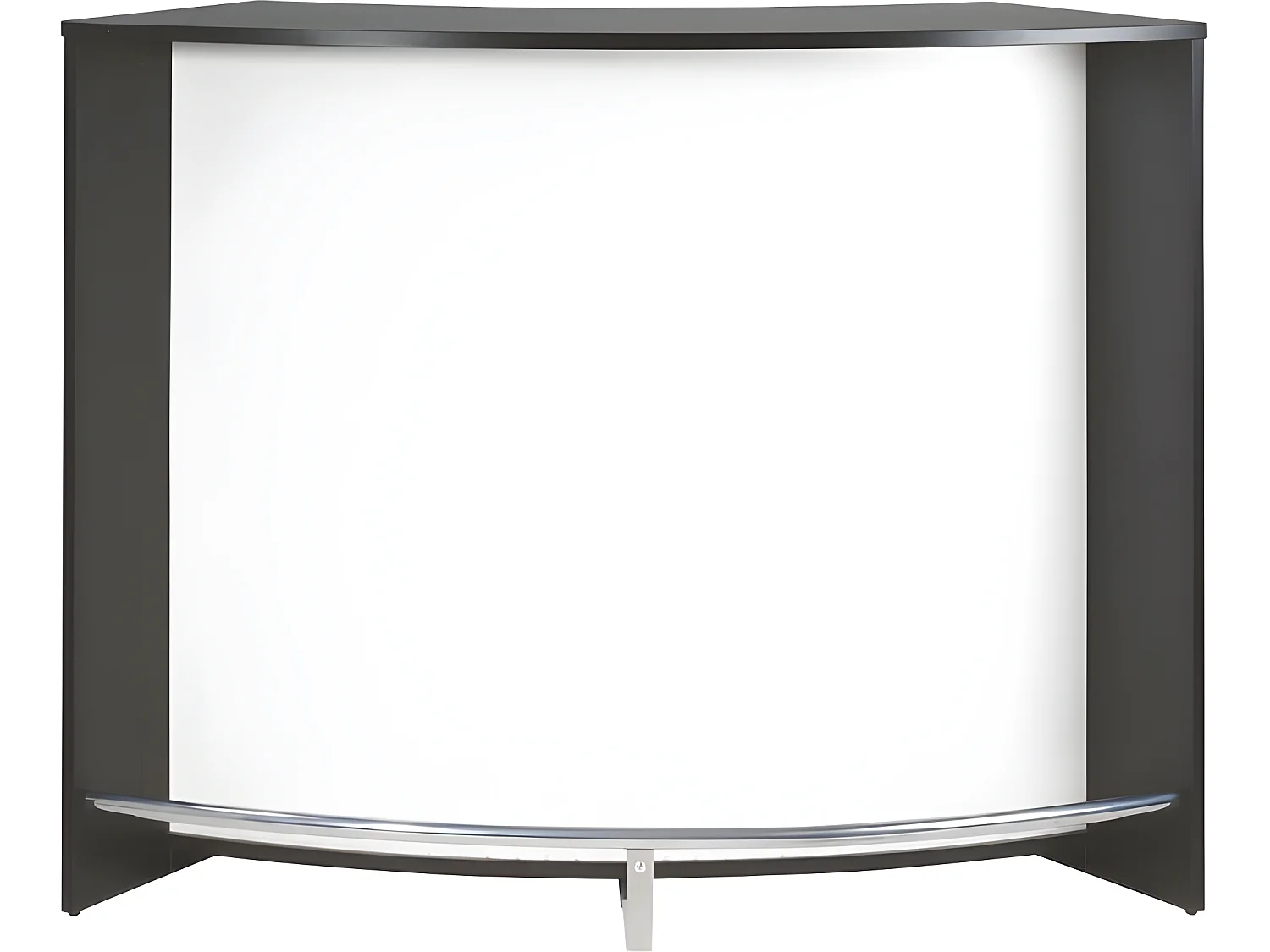 Comptoir d'Accueil 2 Portes Noir 4 Niches Serrure 134,5 x 104,8 x 55,3 cm - Coloris: Blanc