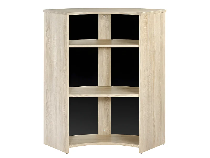 Meuble-Comptoir Bar Chêne 3 Niches 96,7 x 104,8 x 44,9 cm - Coloris: Noir