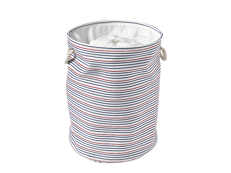 Panier à linge pliable rayé en polycoton MAGELLAN