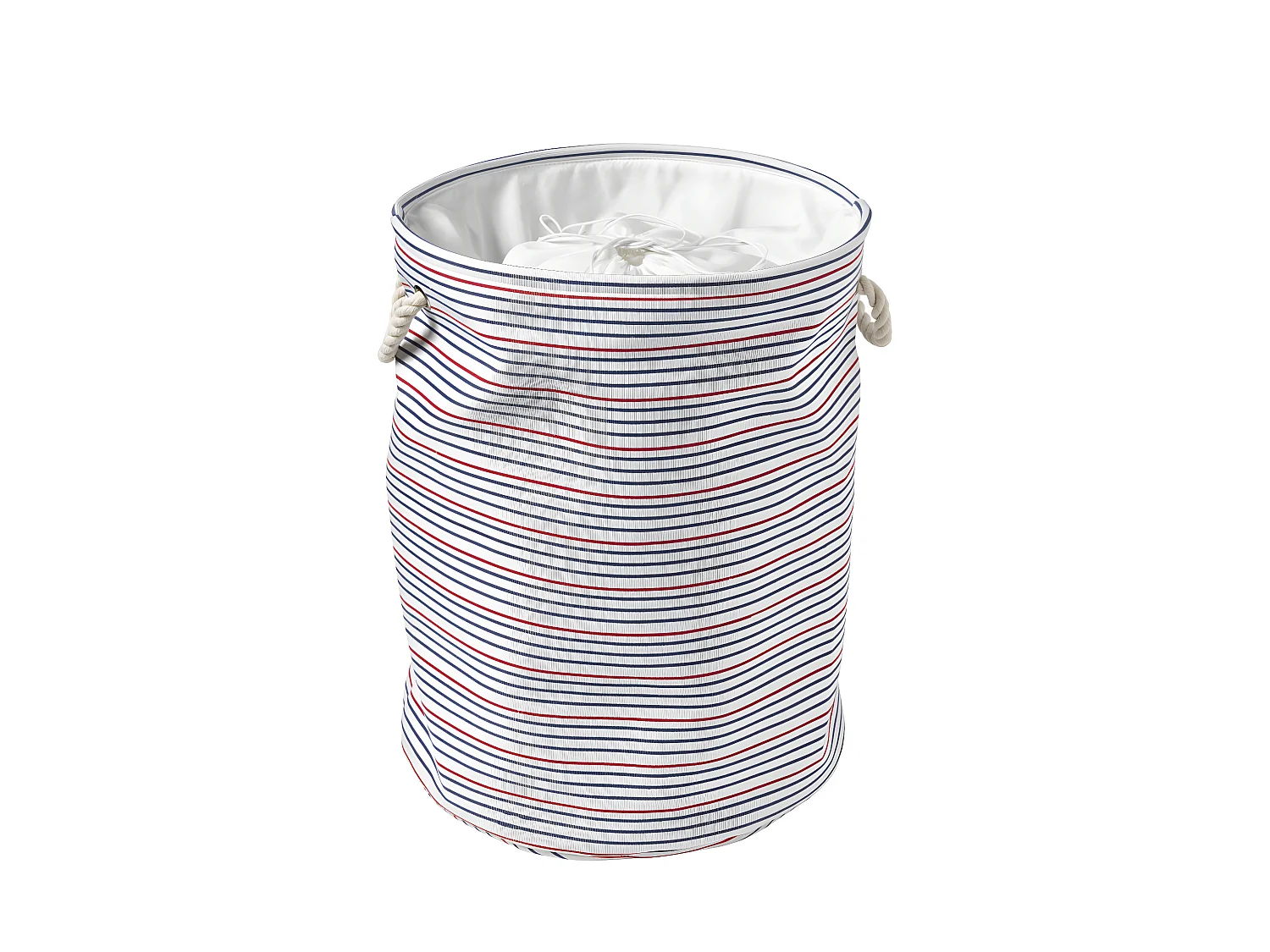 Panier à linge pliable rayé en polycoton MAGELLAN