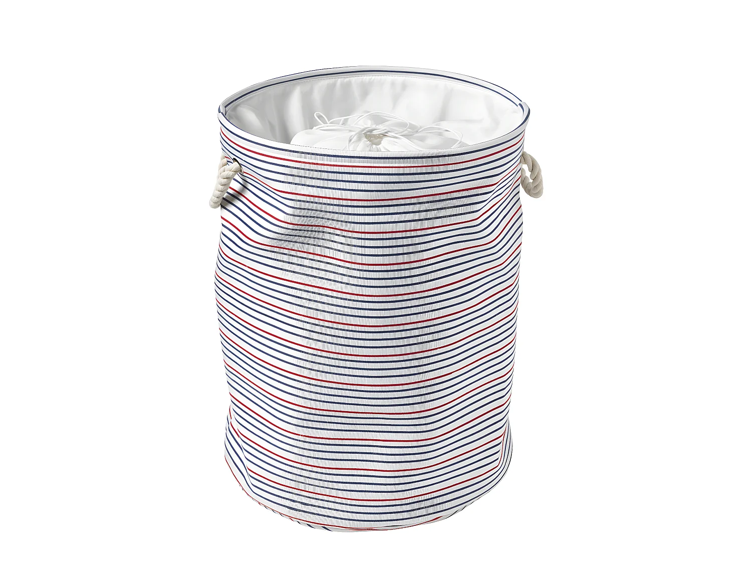 Panier à linge pliable rayé en polycoton MAGELLAN