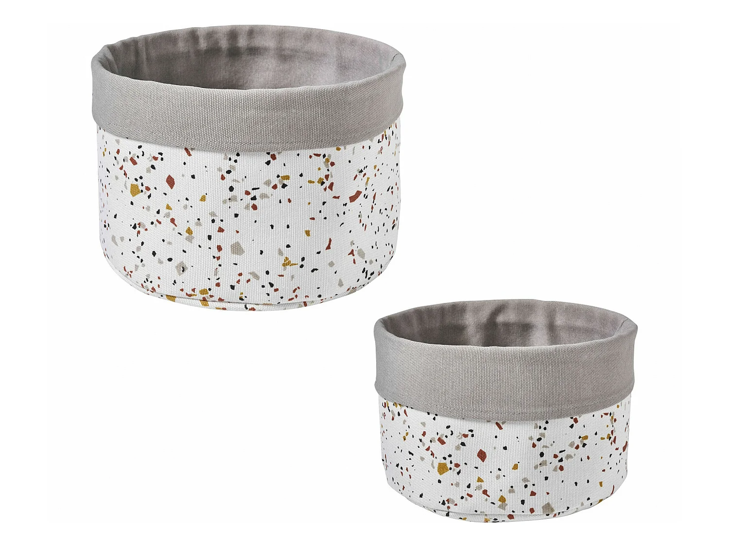 Lot de 2 paniers de rangement en polycoton TERRAZZO