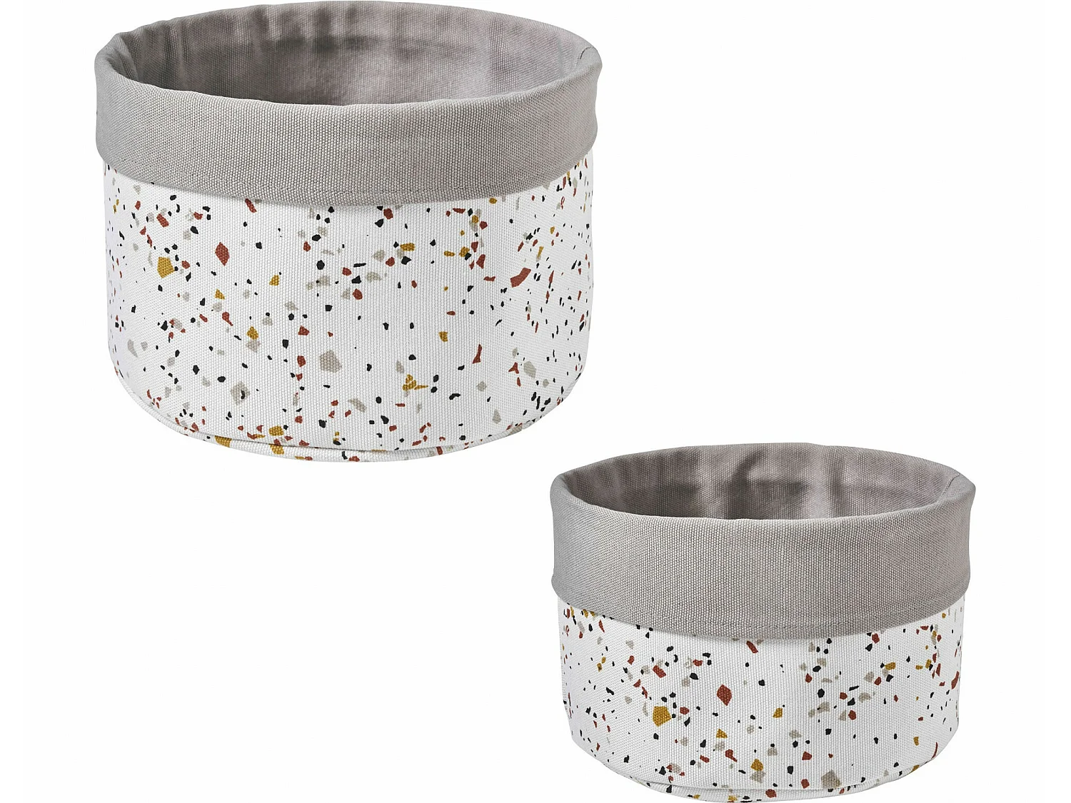 Lot de 2 paniers de rangement en polycoton TERRAZZO