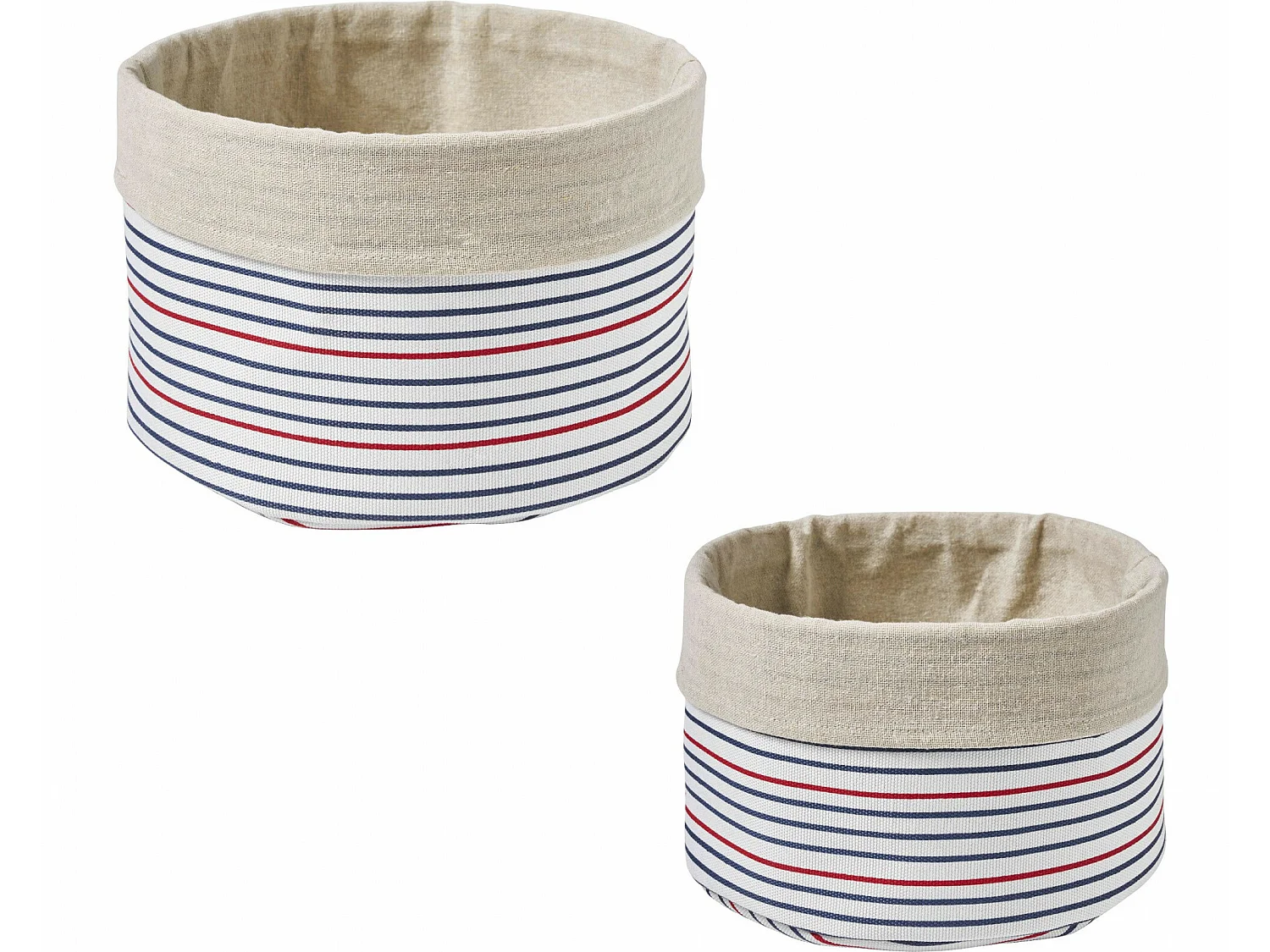 Lot de 2 paniers de rangement à rayures en polycoton MAGELLAN