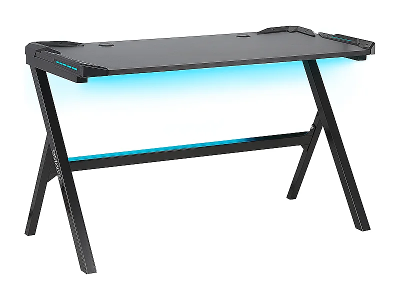 Gaming-Tisch DANVERS Schwarz 120 cm 60 cm RGB LED