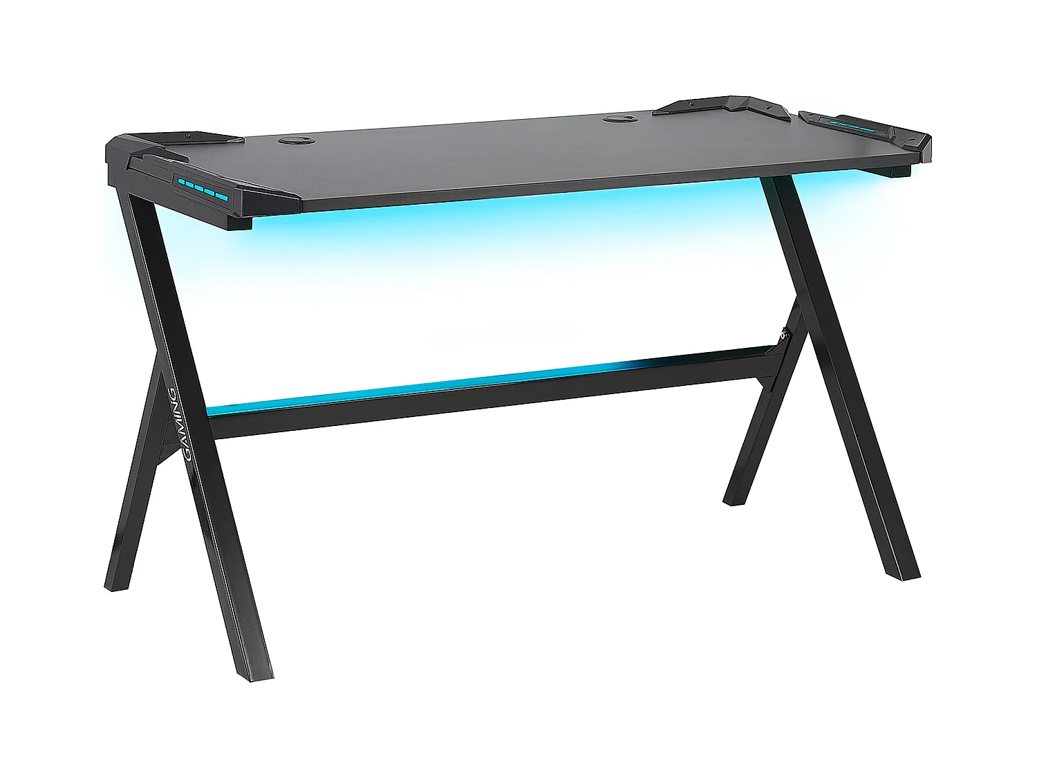 Bureau de jeu DANVERS Noir 120 cm 60 cm LED RVB