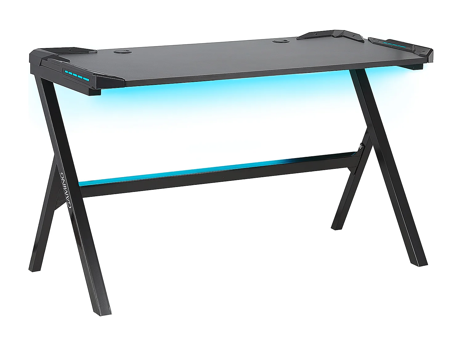 Gaming-Tisch DANVERS Schwarz 120 cm 60 cm RGB LED