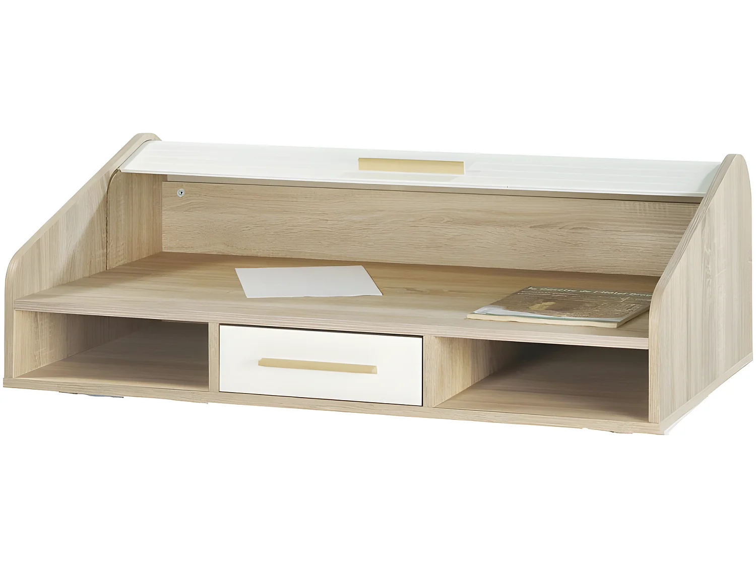 Bureau Dos d'âne Vintage Rideau Blanc - Nombre de tiroirs: 1 Tiroir