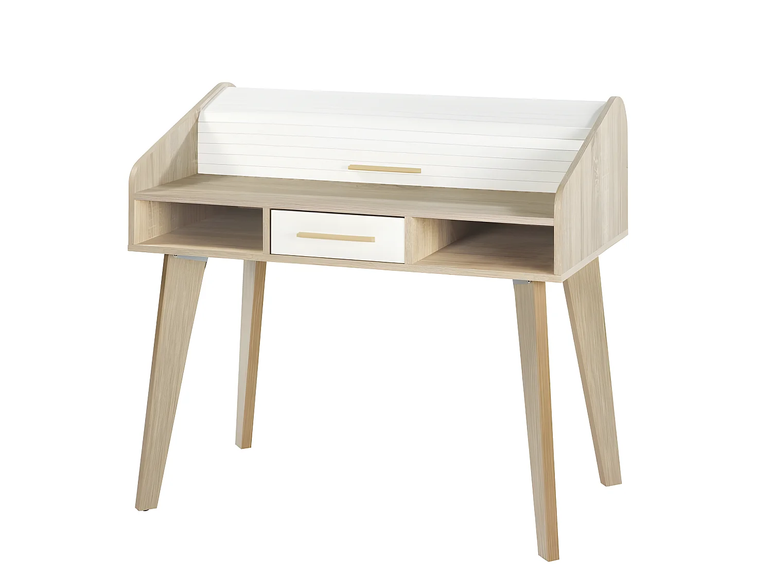 Bureau Dos d'âne Vintage Rideau Blanc - Nombre de tiroirs: 1 Tiroir