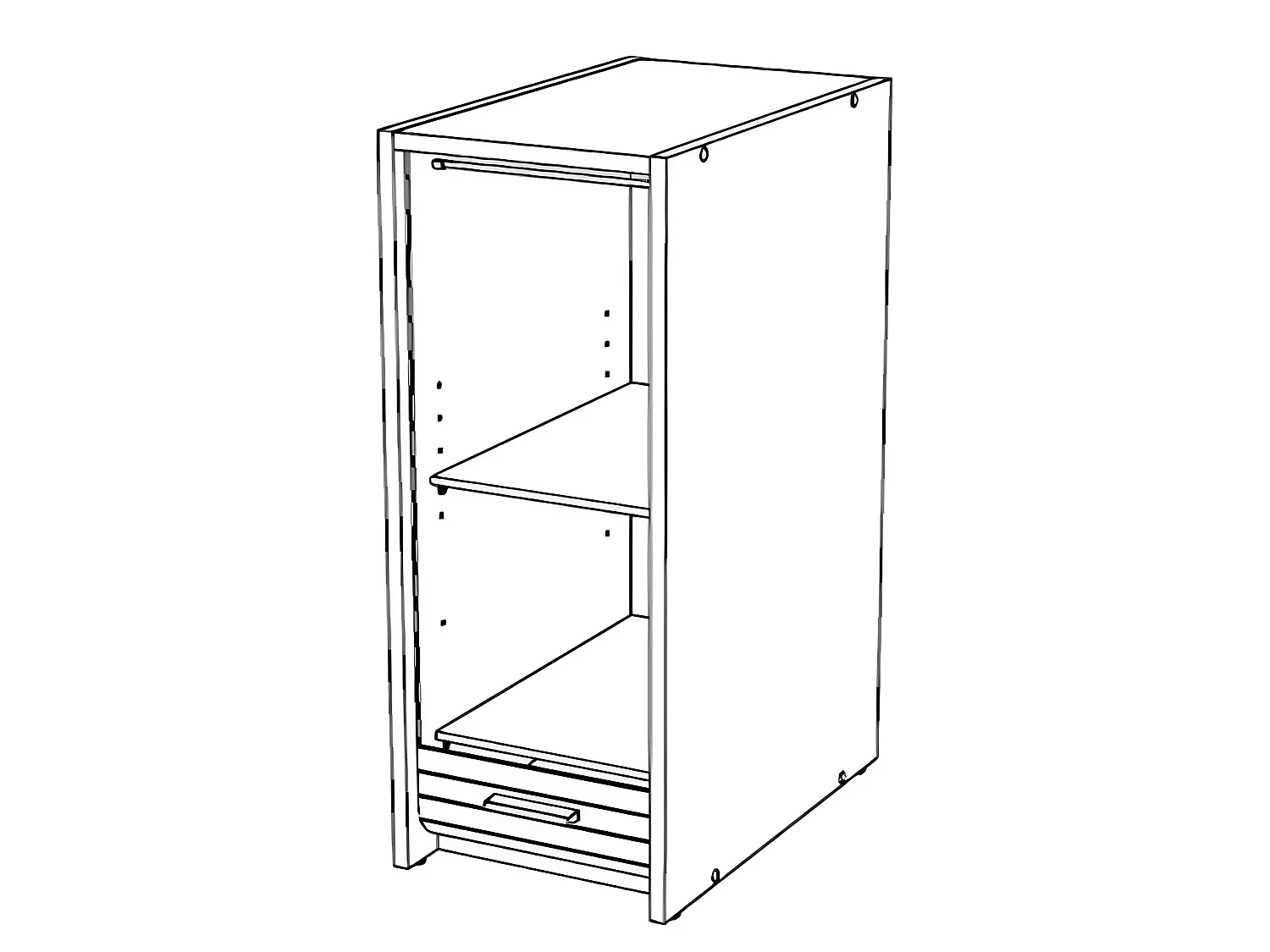 Caisson de Rangement Blanc à Rideau - Coloris: Blanc