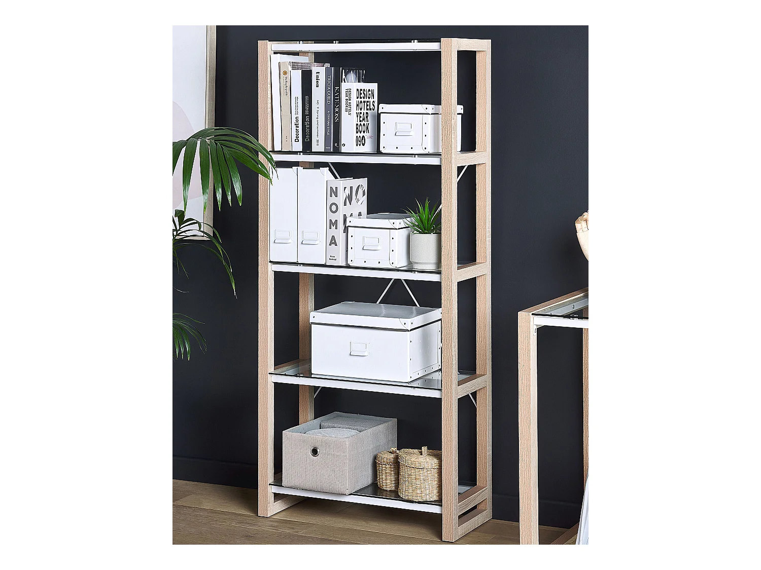 Étagère à 4 niveaux JENKS 152 cm Blanc